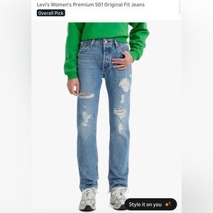 Levi’s 501 Premium denim 501 distressed jeans 26 Hits Different Light Indigo